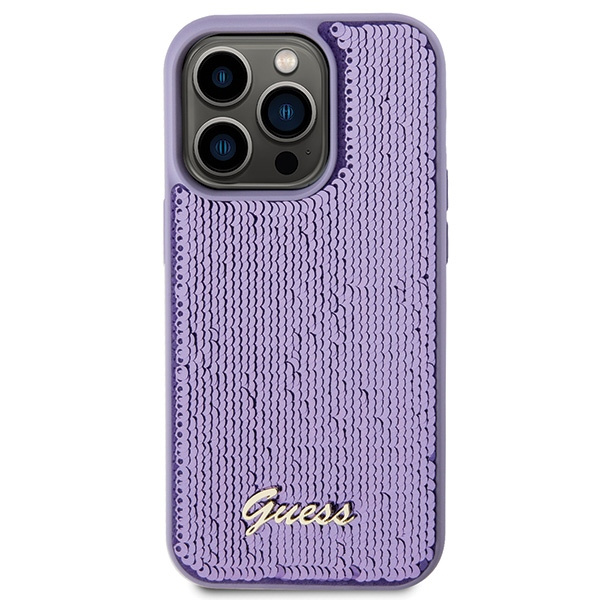 Etui Guess GUHCP15XPSFDGSU iPhone 15 Pro Max 6.7" fioletowy/purple hardcase Sequin Script Metal Case