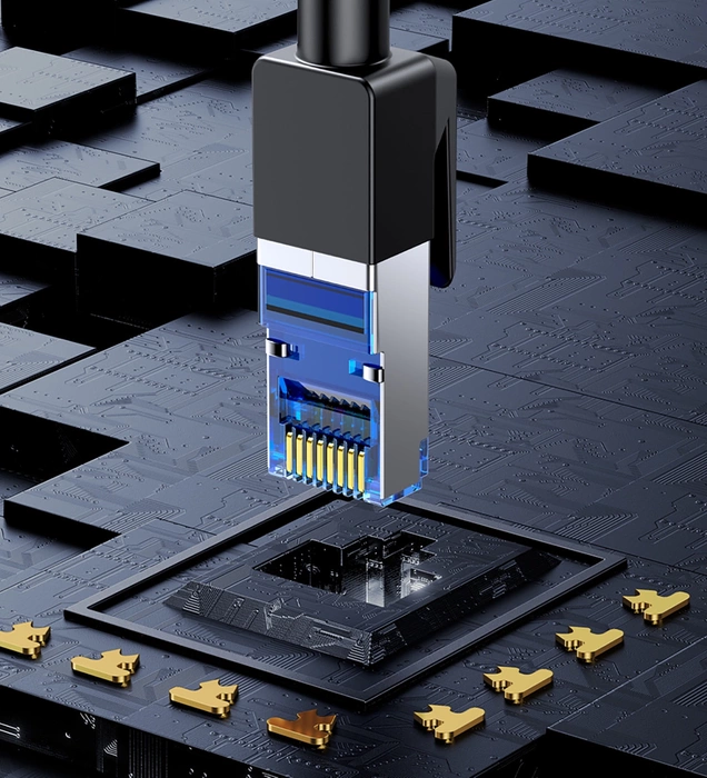 UGREEN NW153 Kabel geflochtenes Netzwerkkabel, Ethernet RJ45, Kat.8, F/FTP, 1,5m (schwarz)