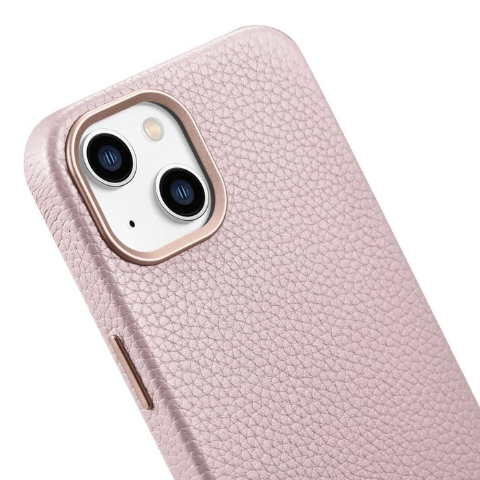 iCarer Litchi Premium Leather Case iPhone 14 Plus Magnetic Leather Case with MagSafe pink (WMI14220711-PK)
