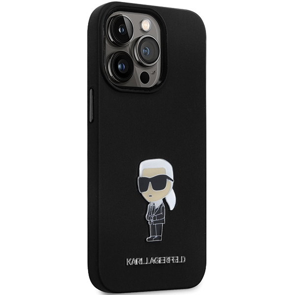 Etui Karl Lagerfeld KLHCP14XSMHKNPK iPhone 14 Pro Max 6.7" czarny/black Silicone Ikonik Metal Pin
