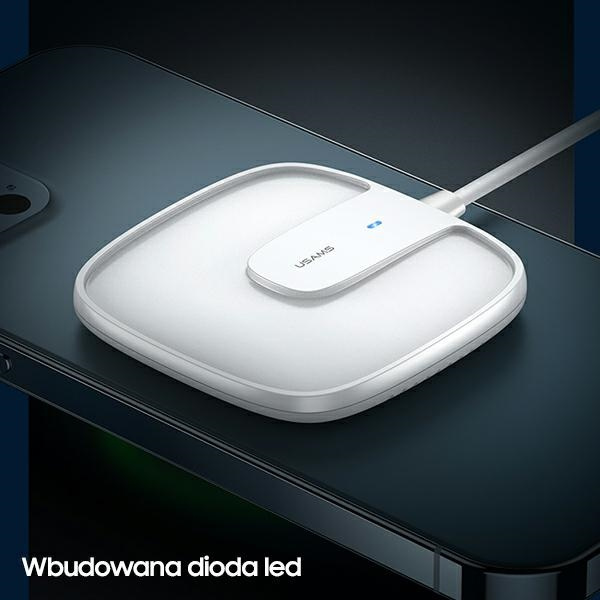 Induction charger USAMS Apple iPhone 12 Series Magnetic W1 15W Extra-thin US-CD159 CD159DZ02 White