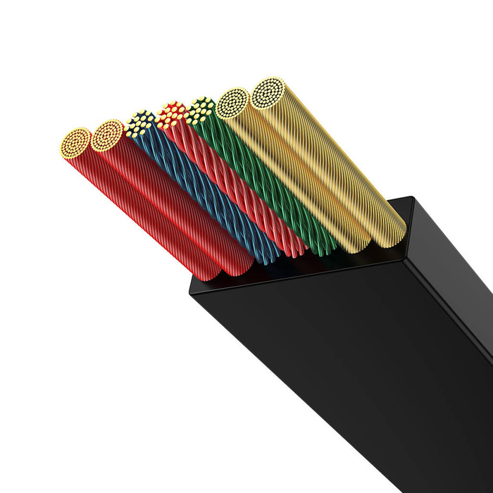 Baseus Bright Mirror 2 zatahovací kabel 3v1 USB Type C - micro USB + Lightning + USB Type C 3.5A 1.1m černý (CAMJ010201)