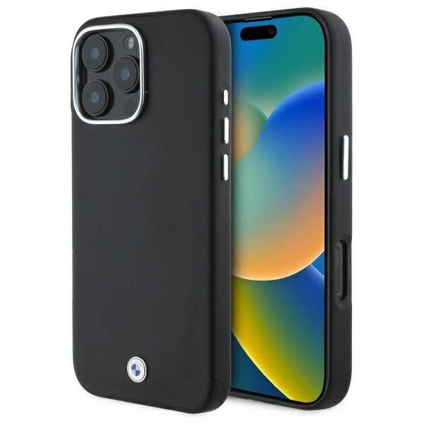 Case BMW iPhone 16 Pro Max 6.9" black/black hardcase Sign Full Wrapped Metal MagSafe