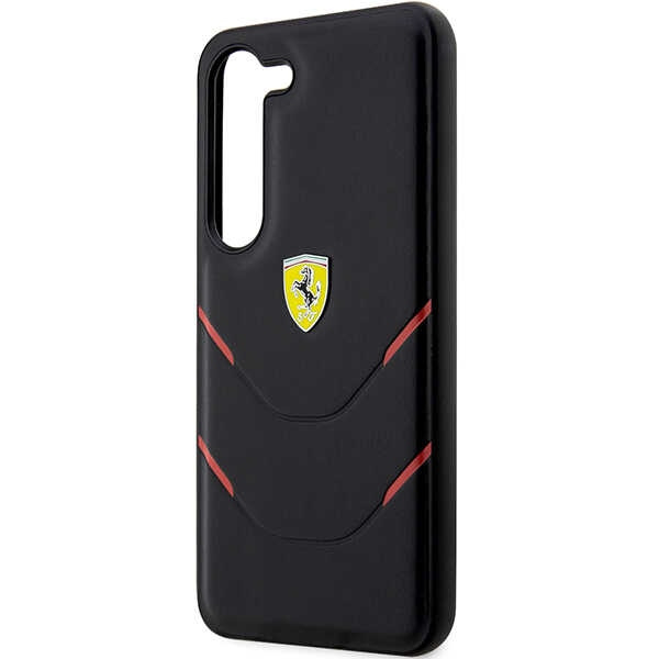 Coque Ferrari FEHCS23MPBAK S23 Plus S916 noir/noir durcase Lignes de marquage à chaud