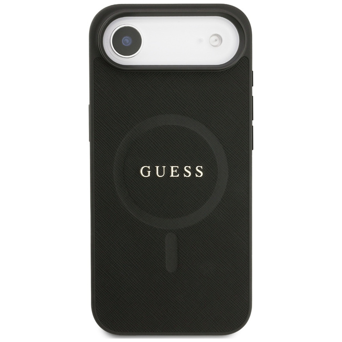 Etui Guess Saffiano Classic Logo MagSafe do iPhone Air czarny