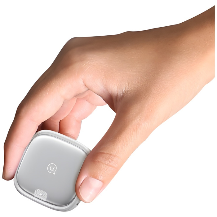 USAMS Kabel rozwijany 3w1 z pudełkiem MicroUSB/USB-C/Lightning 60W srebrny/silver SJ650USB02 (US-SJ650)