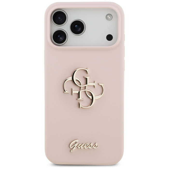 Etui Guess Silicone Big 4G Script do     iPhone 17 Pro Max różowy