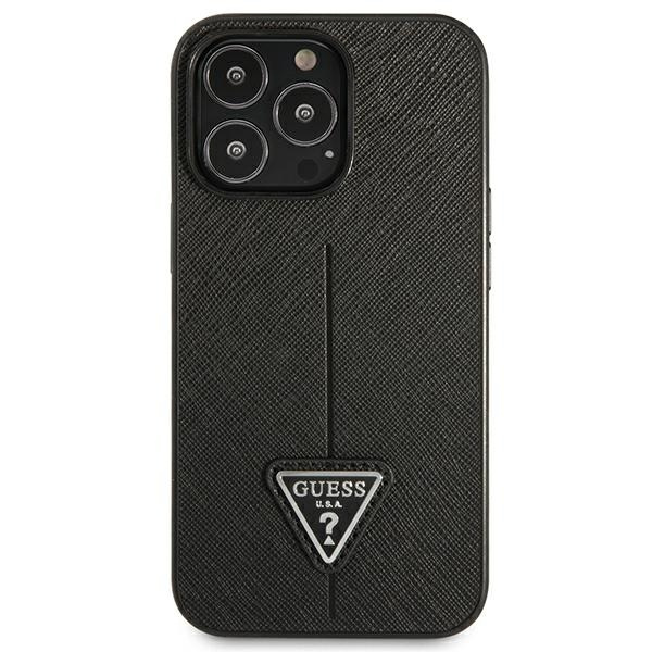 Case Guess GUHCP14XPSATLK iPhone 14 Pro Max 6.7" black/black hardcase SaffianoTriangle Logo