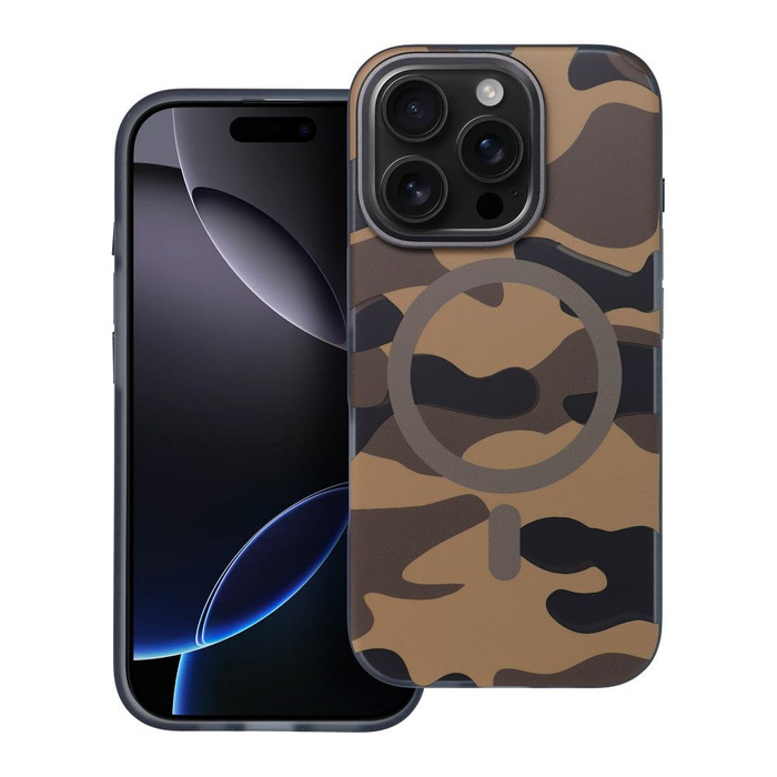 Etui na iPhone 16 PLUS Forcell F-Protect Levels Dual Layer 4D technology zgodny z MagSafe Military Drop-Test desert camo
