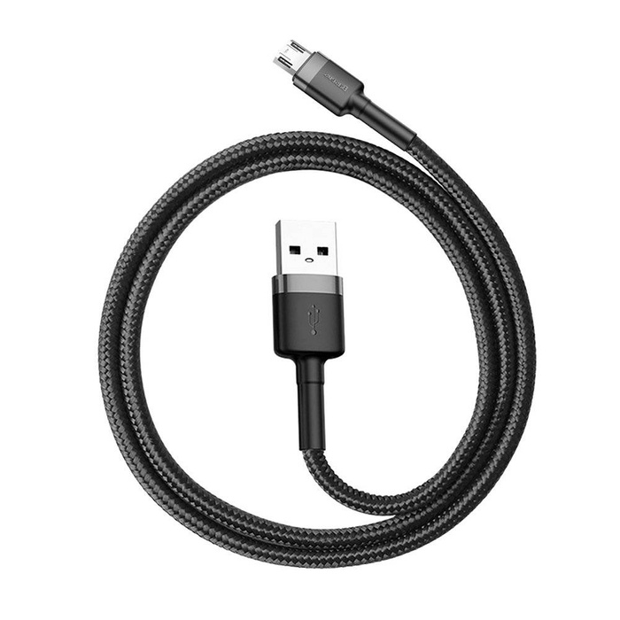 Baseus Cafule Cable Durable Nylon Braided Wire USB / micro USB QC3.0 2.4A 0,5M black-grey (CAMKLF-AG1)