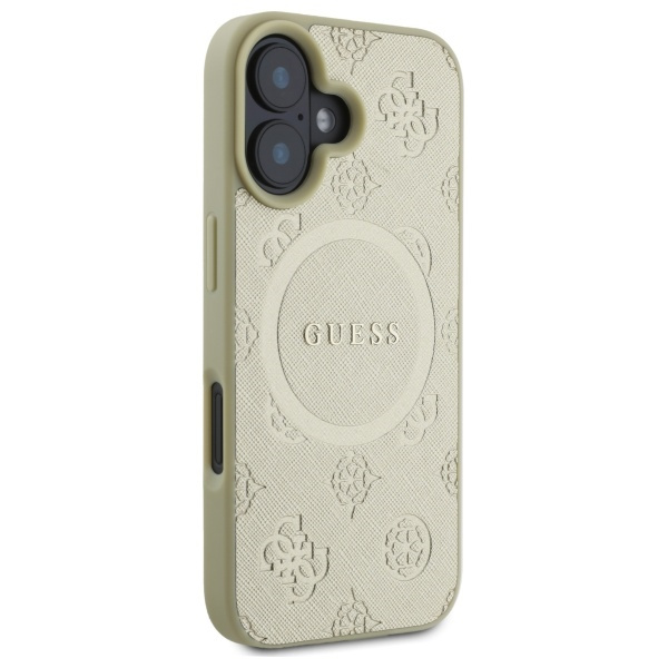 Etui Guess iPhone 16 6,1" złoty/gold HC MagSafe Safiano Peony Classic Logo