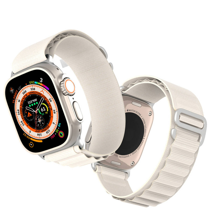 Cinturino con fibbia sportiva per Apple Watch Ultra/8/7/6/SE/5/4/3/2/1 (42, 44, 45, 49 mm) Dux Ducis Versione GS - Bianco