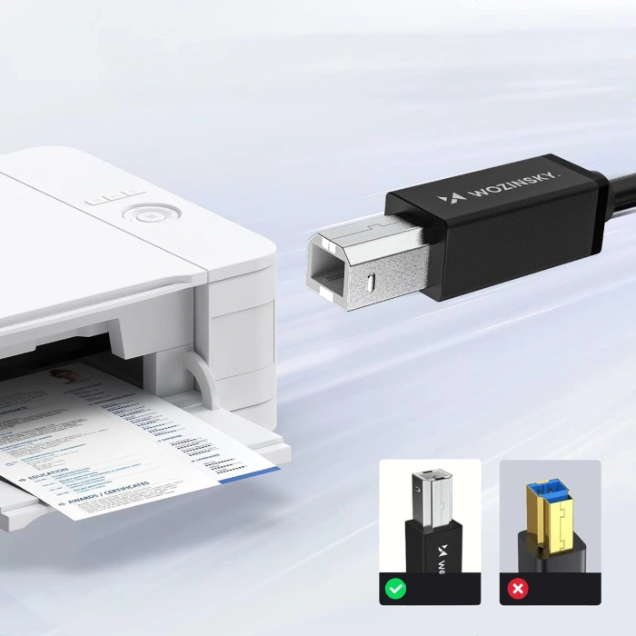 Kabel Wozinsky WKDDY4S USB-B - USB-A 480Mb/s 1m - czarny