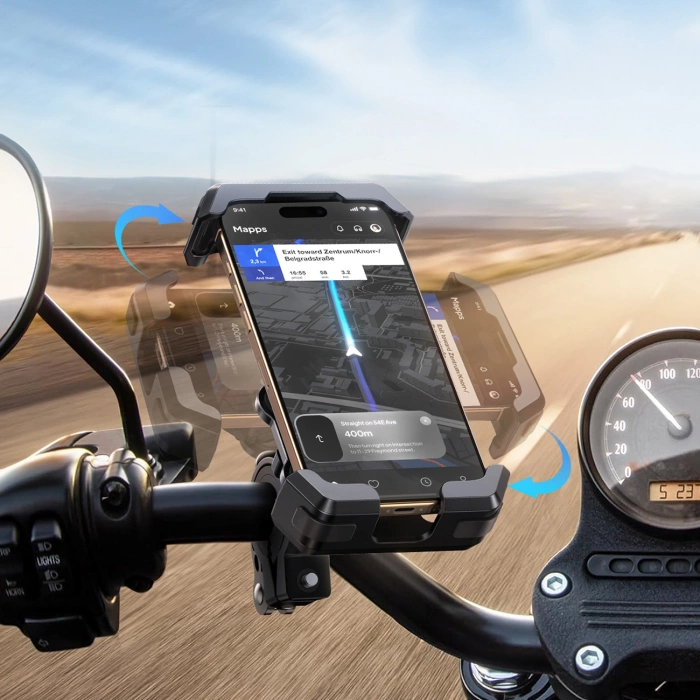 Joyroom JR-ZS428 shockproof handlebar holder for motorcycle, bike, scooter - black