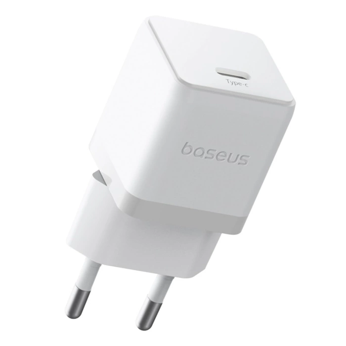 Baseus Palm 1C 20W Wall Charger (with Baseus Mini White USB-C 60W (20V/3A) 1m Cable) - White