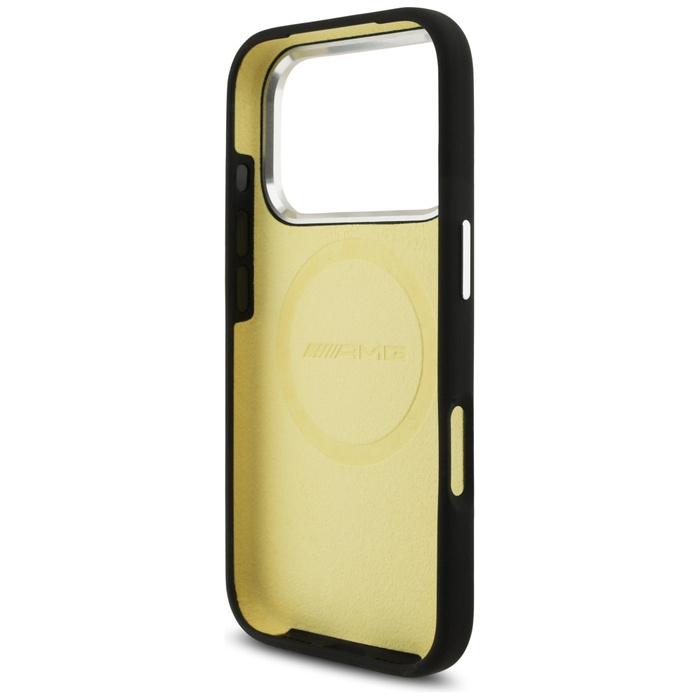 Etui AMG Silicone Oversize Rhombs        MagSafe do iPhone 17 Pro czarny
