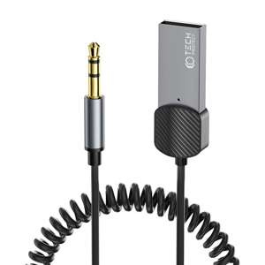 TECH-PROTECT ULTRABOOST BLUETOOTH AUX AUDIO ADAPTÉR KABEL ŠEDÝ