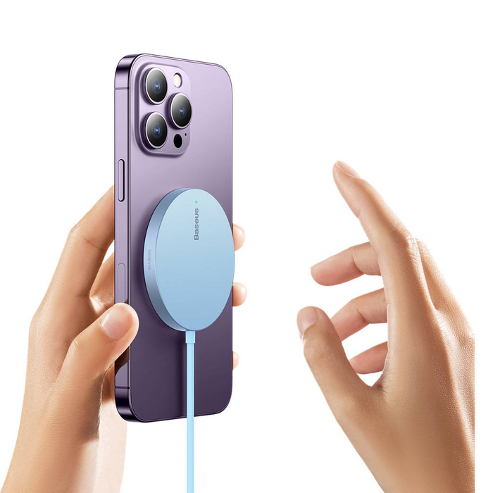 Cargador magnético Baseus Simple Mini3 MagSafe Qi 15W azul