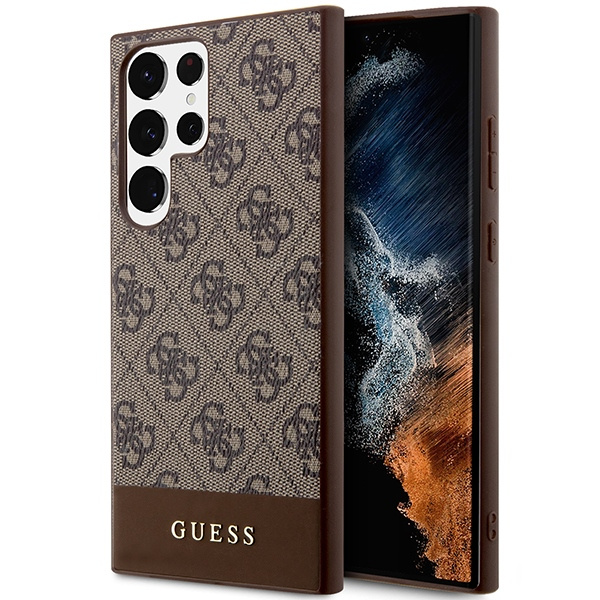 Case Guess GUHCS23LG4GLBR S23 Ultra S918 brown/brown hardcase 4G Stripe Collection Case