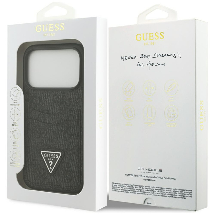 Etui Guess 4G Double Card Triangle do    iPhone 17 Pro czarny