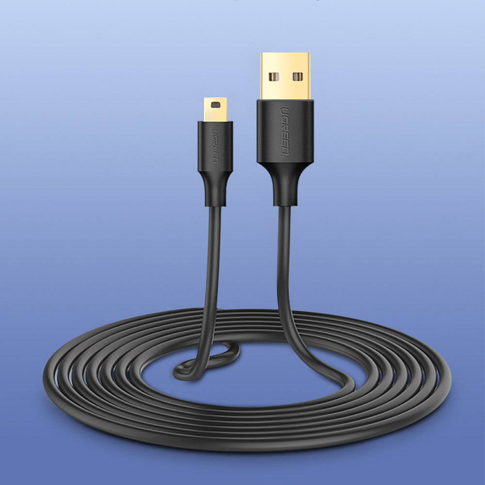 Ugreen 5kolíkový pozlacený USB kabel - mini USB 0,25 m černý (US132)