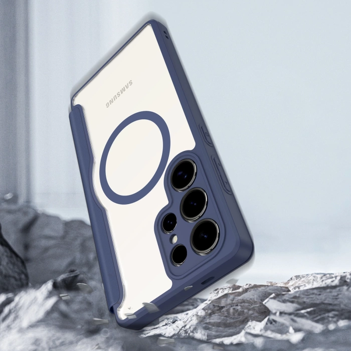 Dux Ducis Skin X Pro case for Samsung Galaxy S25 Ultra with MagSafe and wallet - blue