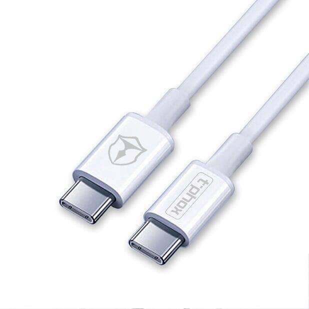 Cable T-PHOX GLARY TYPE-C - TYPE-C WHITE 1M ; 3A ; 60W