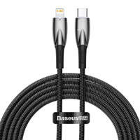 Kabel der Baseus Glimmer-Serie mit Schnellladefunktion USB-C - Lightning 480 Mb/s PD 20 W 2 m schwarz