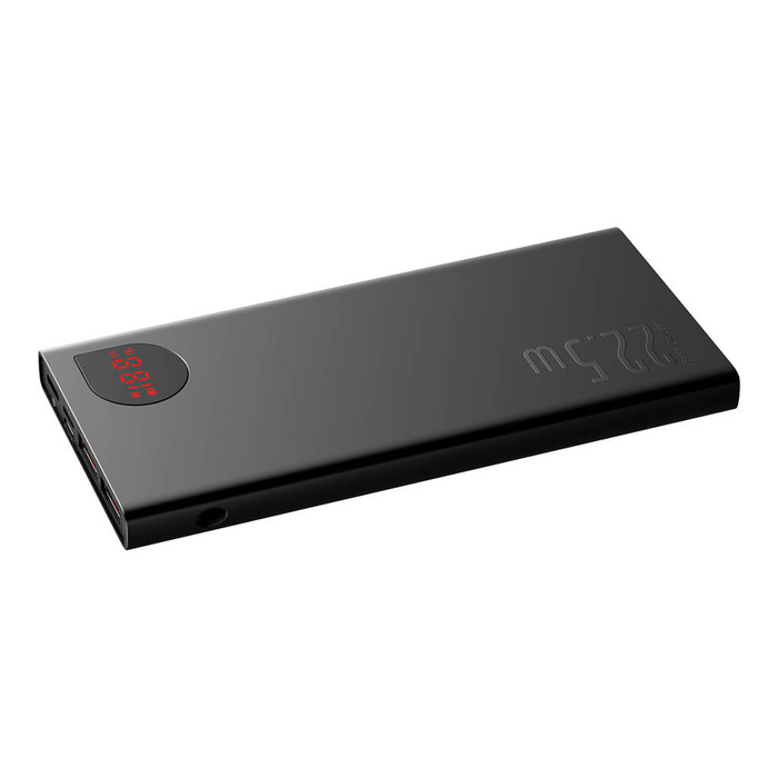 Baseus Adaman Metal Powerbank mit Schnellladung 10000mAh 22,5W (Overseas Edition 2021) schwarz + USB-A - USB-C 3A Kabel 0,3m schwarz