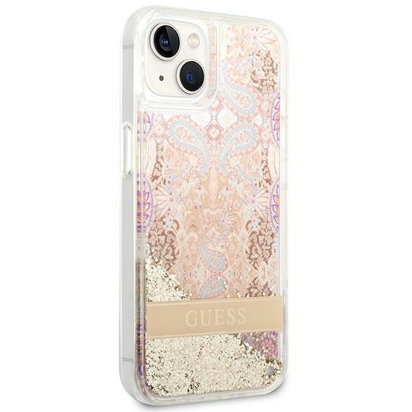 Hülle Guess GUHCP14MLFLSD iPhone 14 Plus 6,7" gold/gold hartcase Paisley Liquid Glitter