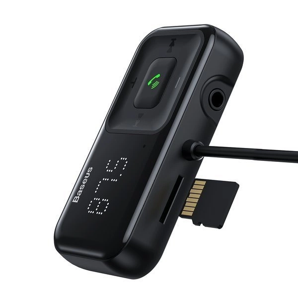 [B WARE] Kabelloser Bluetooth-FM-Transmitter mit Ladegerät Baseus S-16 (Overseas Edition) – Schwarz