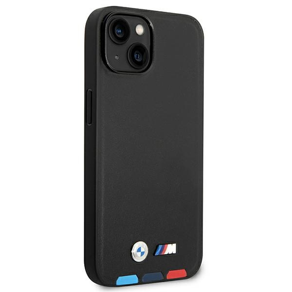 Hülle BMW BMHCP14M22PTDK iPhone 14 Plus 6,7" schwarz/schwarz Leder Stempel Tricolor
