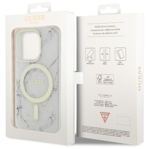 Cover Guess GUHMP14XPCUMAH iPhone 14 Pro Max 6,7" bianco/bianco durocase Marmo MagSafe Case