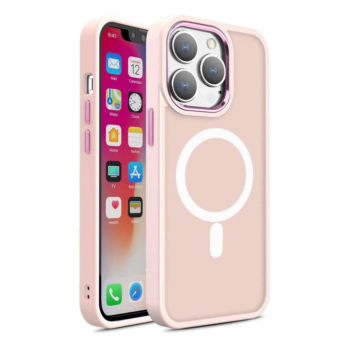 Custodia magnetica blindata MagSafe Colour Matte per iPhone 14 Plus - rosa