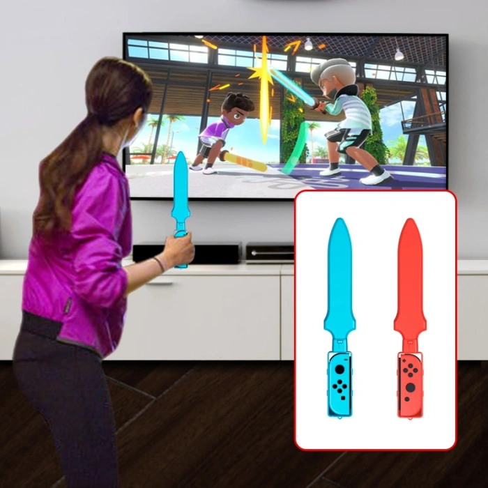 Pakiet akcesoriów rodzinnych 10 w 1 do gry Nintendo Switch Sports - zestaw czerwony i niebieski