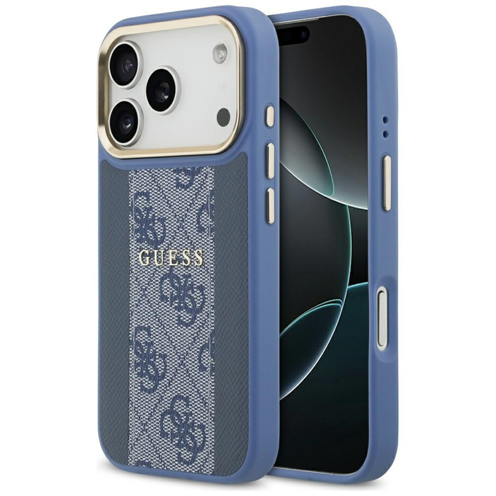 Etui Guess 4G Stripe MagSafe do iPhone   17 Pro niebieski