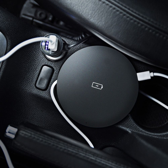 Ładowarka indukcyjna Forcell F-Energy Qi QC 15W + kabel USB C do USB A czarna