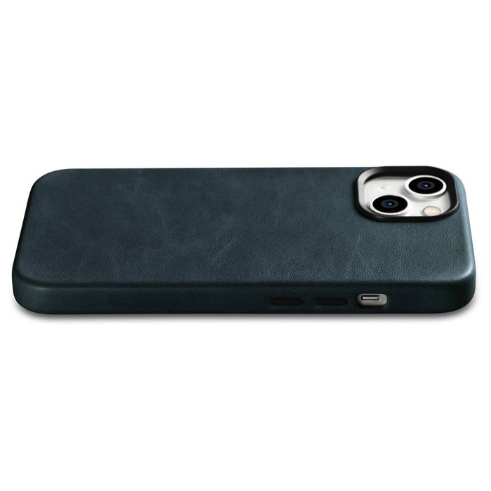 iCarer Oil Wax Premium Leather Case iPhone 14 Magnetic Leather Case with MagSafe dark blue (WMI14220701-BU)