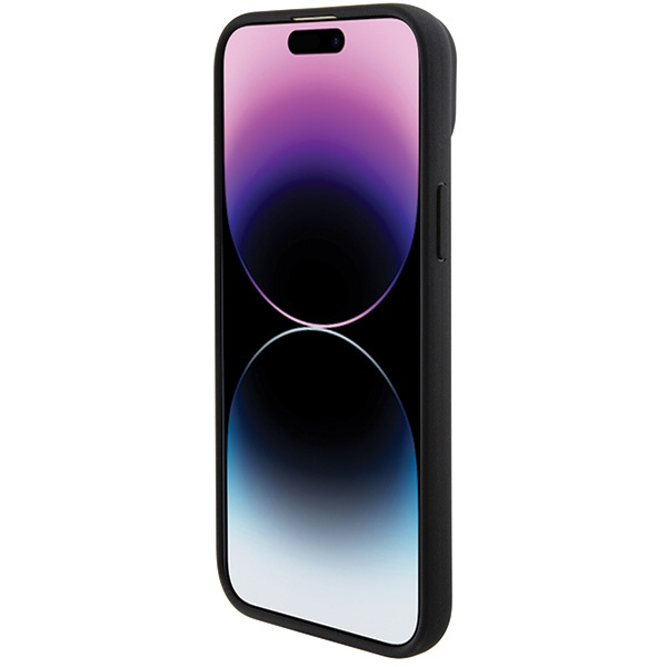 Cover BMW BMHCP15M22PTDK iPhone 15 Plus 6,7" nero/nero Pelle Timbro Tricolore Case