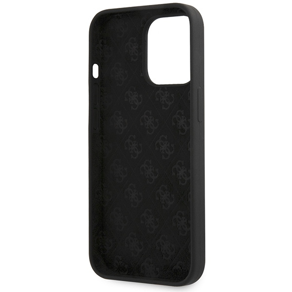 Guess GUHCP13XLSLMGBK iPhone 13 Pro Max 6.7" negro/negro durocase Silicona Script Logo Oro