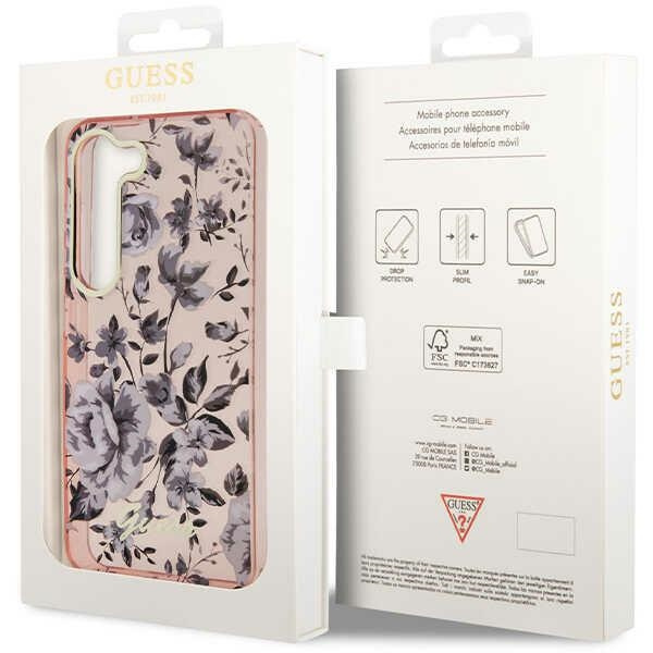 Funda Guess GUHCS23MHCFWSP S23 Plus S916 rosa/rosa durocase Flower Collection Case