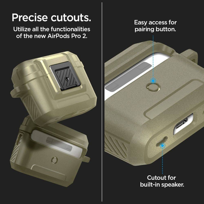 Case Spigen Lock Fit Airpods Pro 1 / 2 Vintage Khaki Case