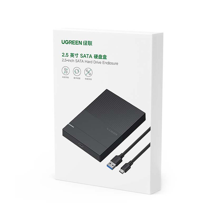 UGREEN CM471 Carcasa externa para disco duro/SSD de 2,5", USB-A 3.2 Gen 1 5Gbps (negro)