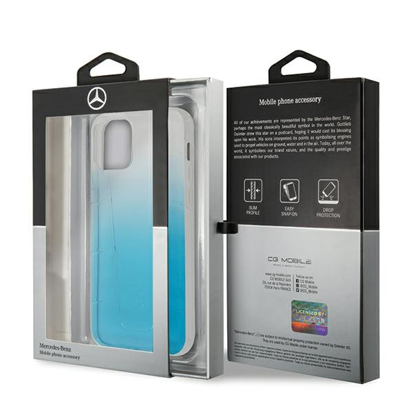 Mercedes Apple iPhone 12 Pro Max Transparent Line Blue Case