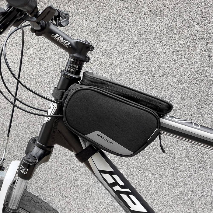 Wozinsky frame bike bag + detachable phone cover up to 6.5 "1.5l black (WBB7BK)