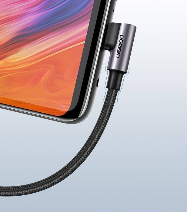 Ugreen pravoúhlý kabel USB - USB Typ C 2m 3A šedý (50942)