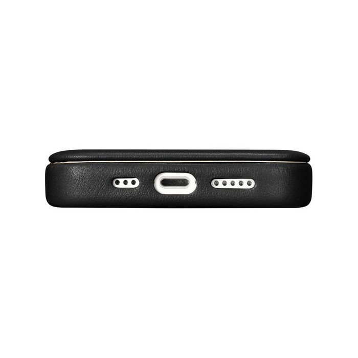 iCarer CE prémiové kožené pouzdro Folio iPhone 14 Pro Flip Magnetic MagSafe Black (WMI14220714-BK)