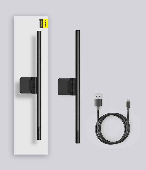 Lumière LED Baseus i-wok pour un éclairage d'écran de moniteur de bureau noir (DGIWK-B01)