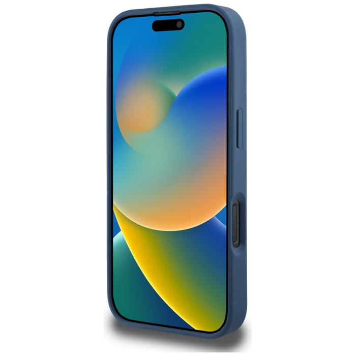 Etui Guess Grained Roses Big 4G logo do  iPhone 16 Pro niebieski