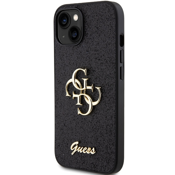 Etui Guess GUHCP15SHG4SGK iPhone 15 6.1" czarny/black hardcase Glitter Script Big 4G Case